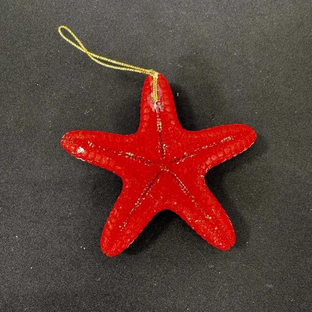 Starfish‎ Painted Santa Claus Christmas Ornament